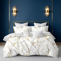 Duvet Covers & Inserts-Marble White 2pcs duvet cover set