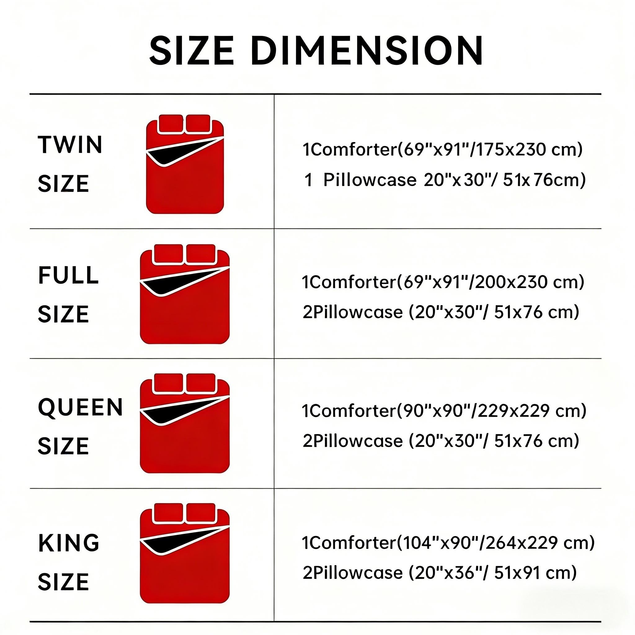 Comforter Set Pintuck Reversible Red and black Twin Queen King 2pcs 3pcs