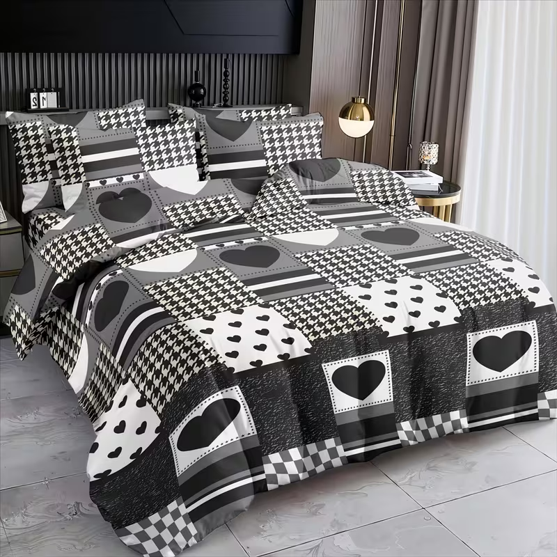Duvet Covers & Inserts-HeiBaiZhiLian 2pcs duvet cover set