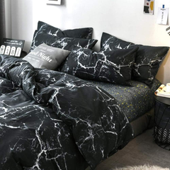 Duvet Covers & Inserts-Marble Black 2pcs duvet cover set