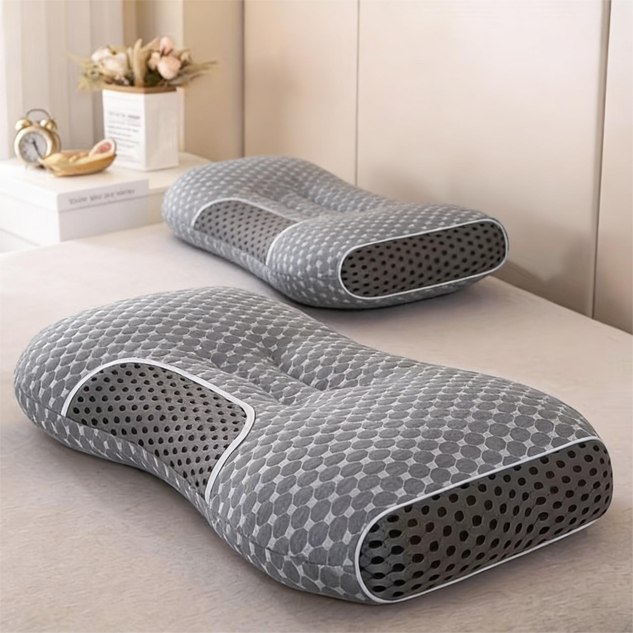 Pillows & Pillowcases-2 piecesYBZ 4D Knitted Cotton Massage Pillow -Purple