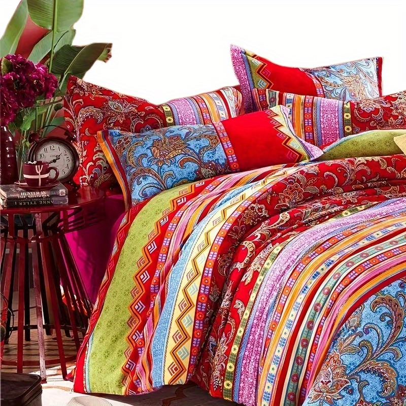 Duvet Covers & Inserts-Boho Red 2pcs duvet cover set