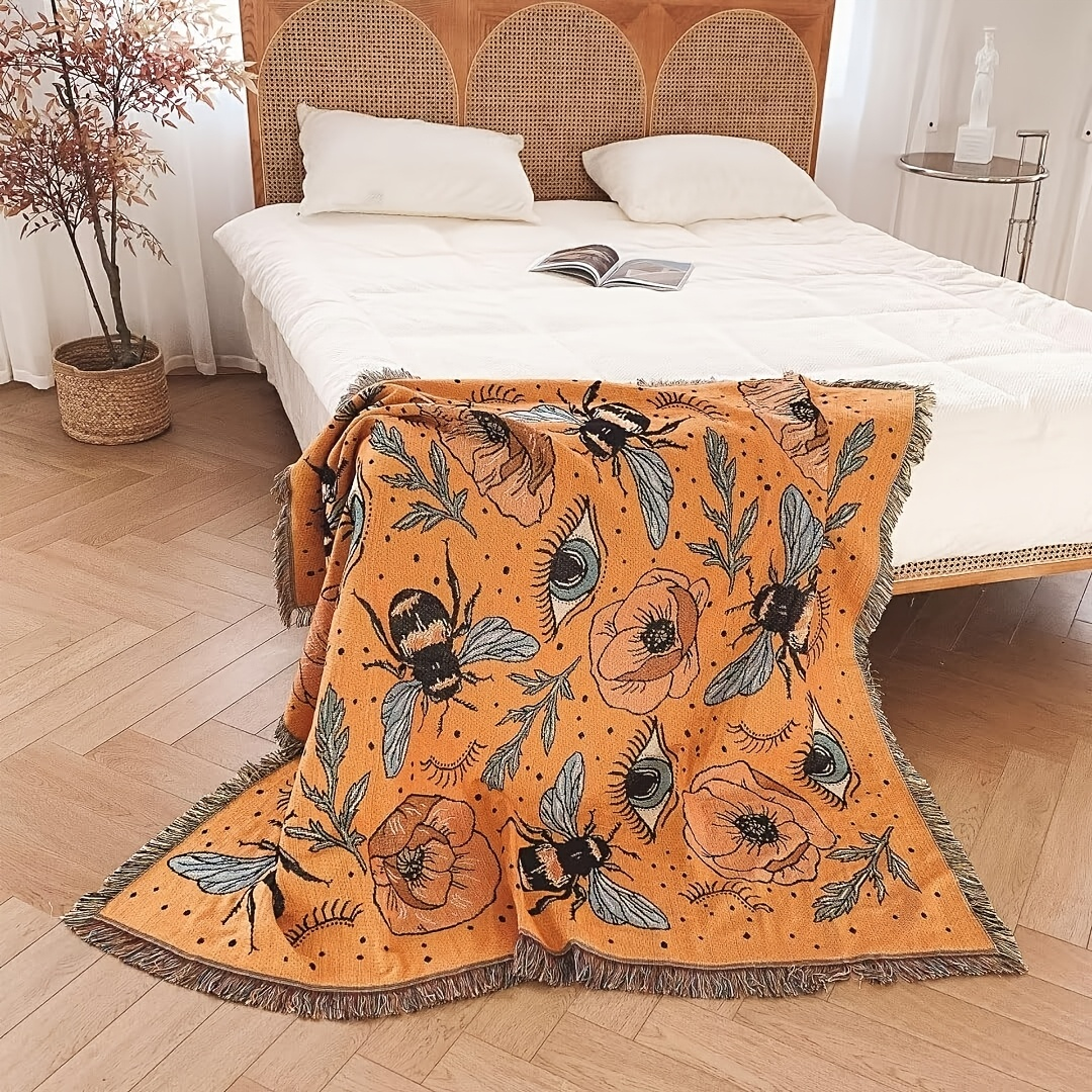 Blanket Floral Bohemian Woven