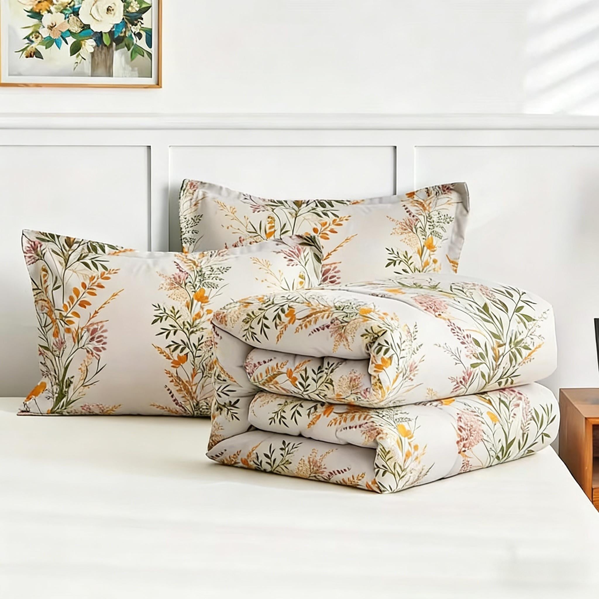 Comforter Set Floral Reversible Flowers and green HFJ 2pcs 3pcs