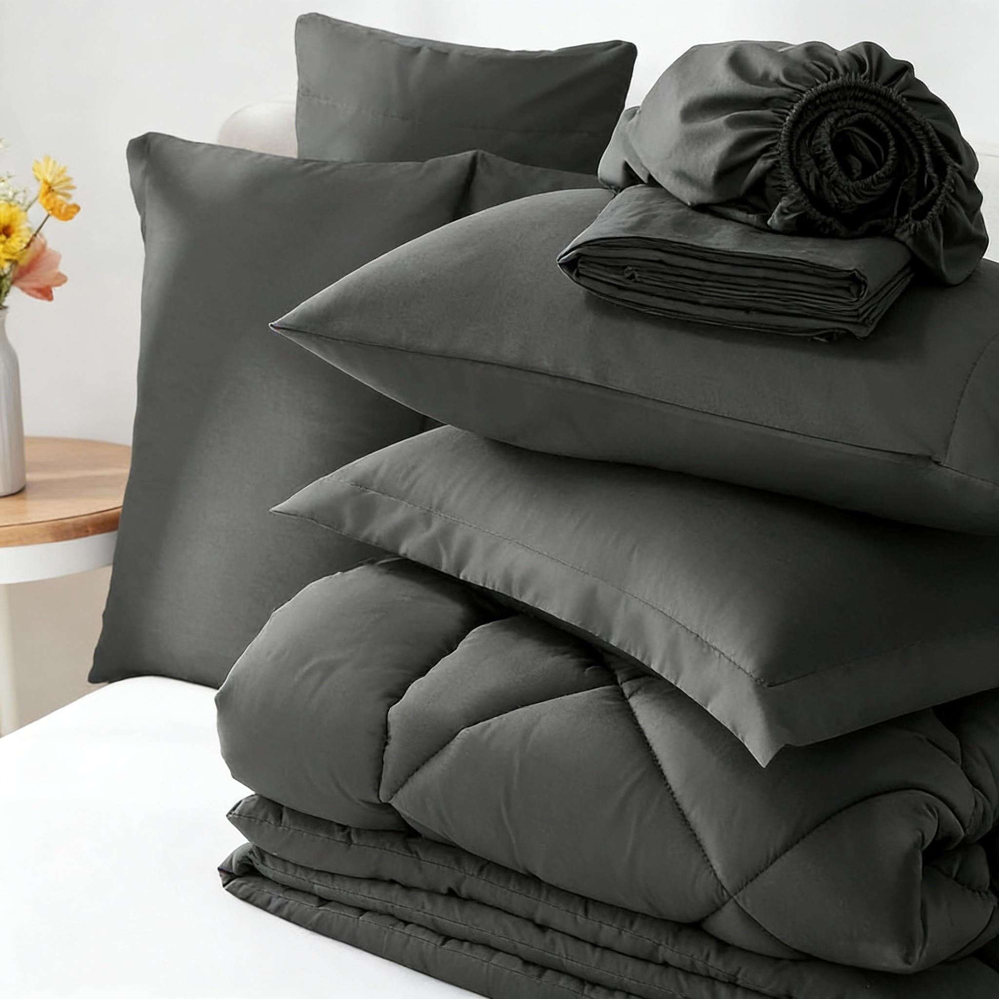 Comforter Set solid Beige 5pcs 7pcs