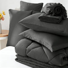 Comforter Set solid Beige 5pcs 7pcs