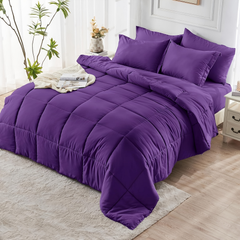 Comforter Set solid Dark Purple 2pcs 3pcs