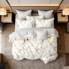 Duvet Covers & Inserts-Marble White 2pcs duvet cover set