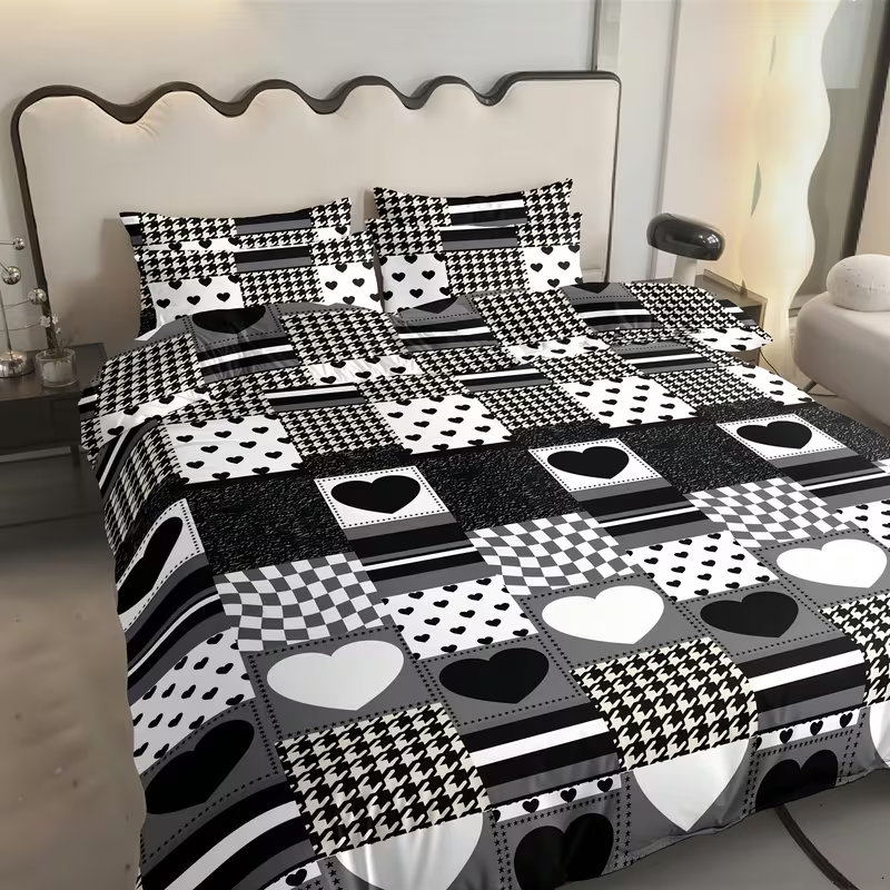 Duvet Covers & Inserts-HeiBaiZhiLian 2pcs duvet cover set