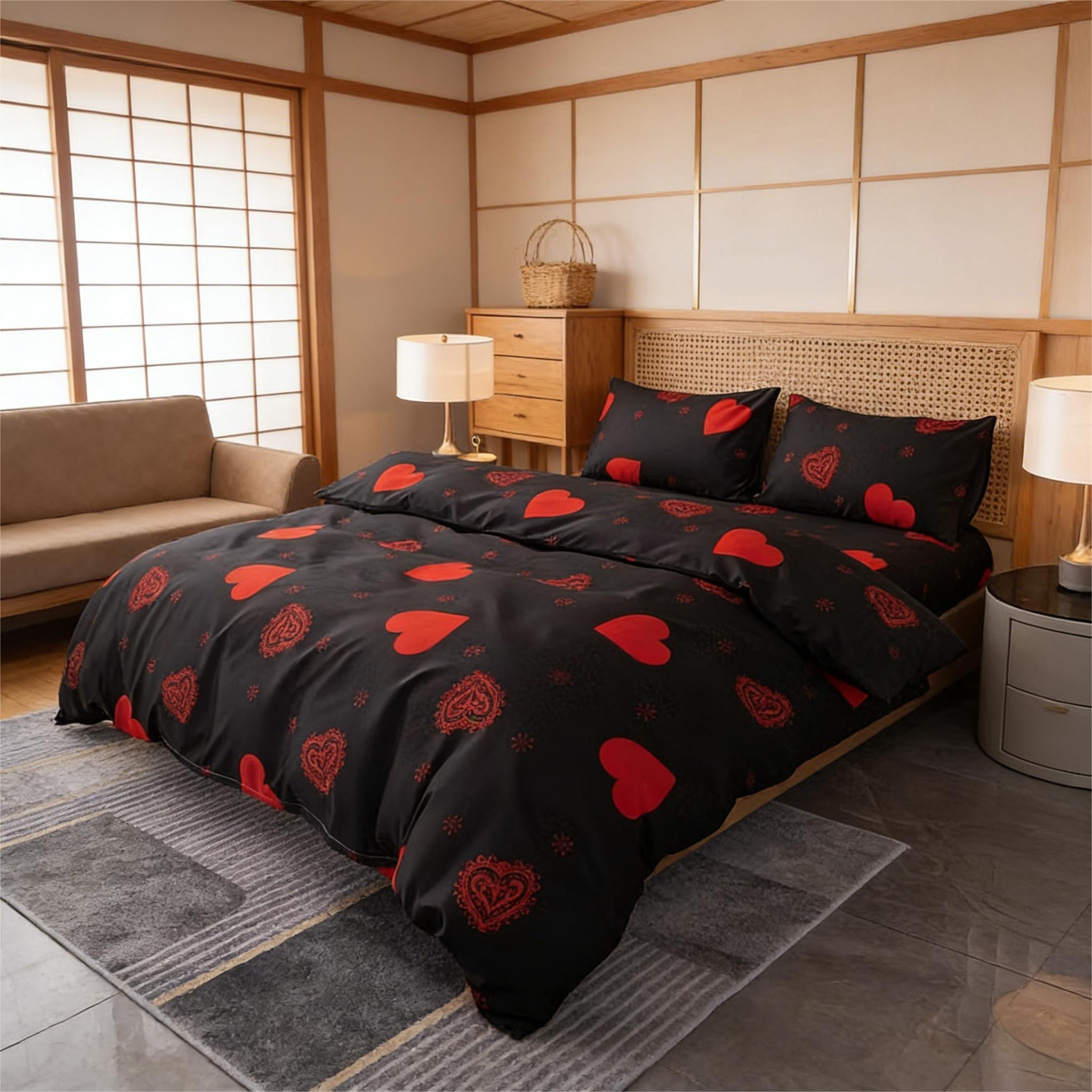 Duvet Covers & Inserts-ZHenAiYiSHenHei 2pcs duvet cover set