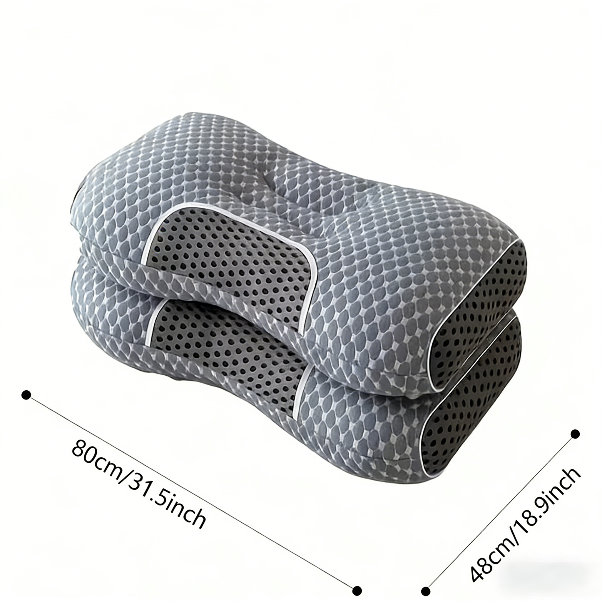 Pillows & Pillowcases-2 piecesYBZ 4D Knitted Cotton Massage Pillow -Purple