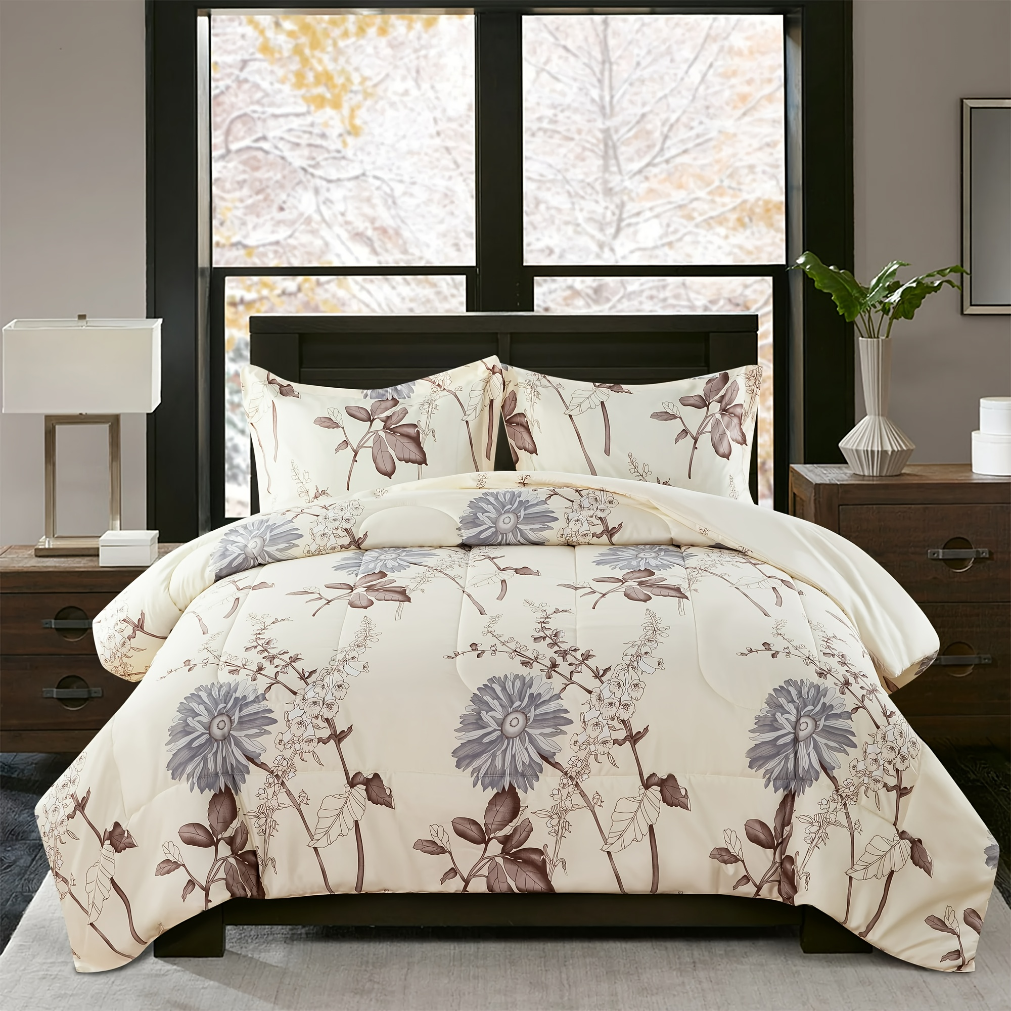 Duvet Cover Floral Blue HYJ 2pcs 3pcs