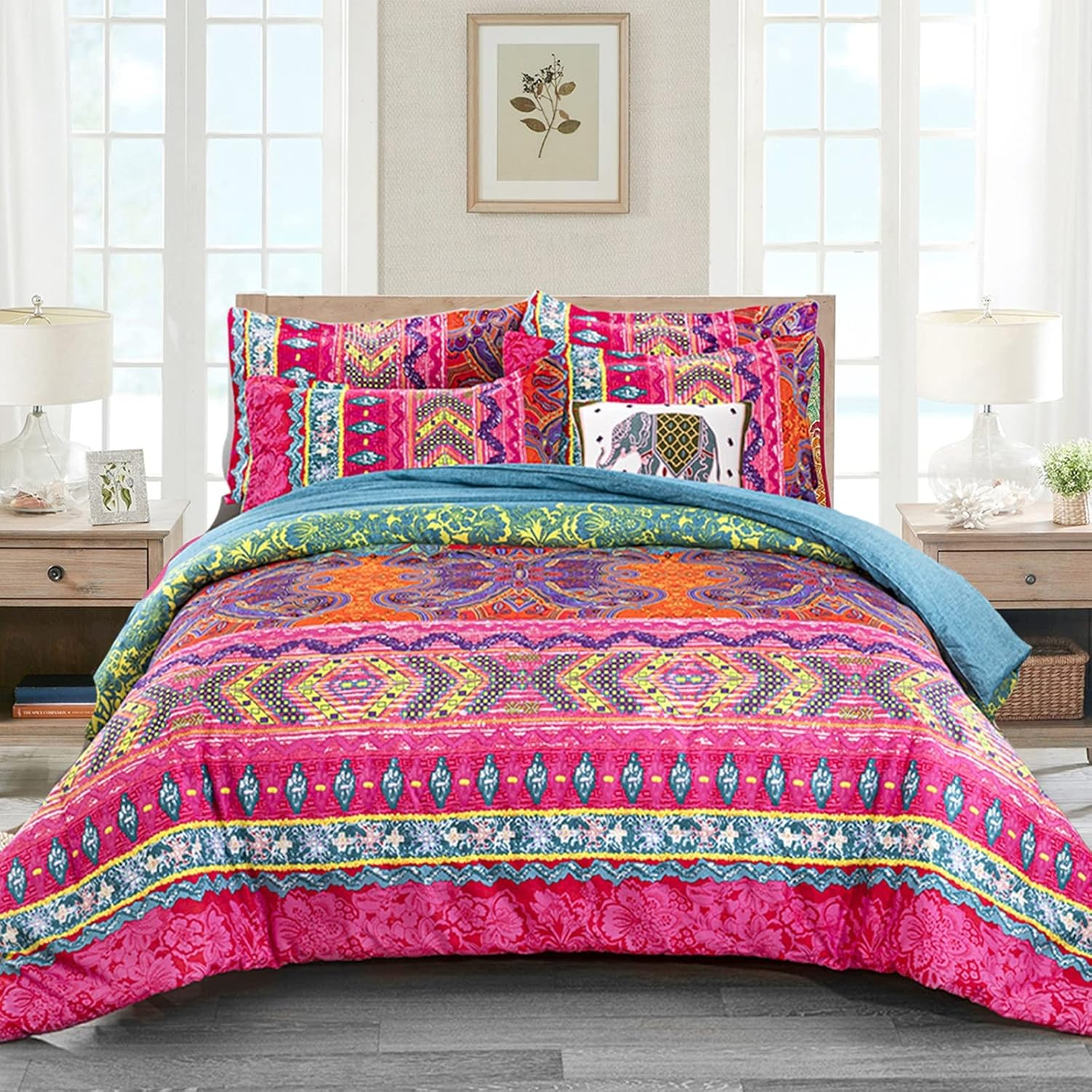 Duvet Covers & Inserts-Boho Pink 2pcs duvet cover set