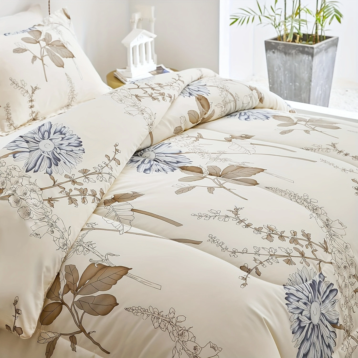 Comforter Set Floral Khaki HYJ 2pcs 3pcs