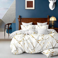 Duvet Covers & Inserts-Marble White 2pcs duvet cover set