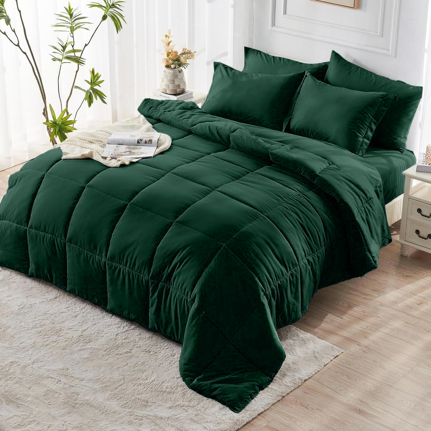Comforter Set solid Olive Green 2pcs 3pcs