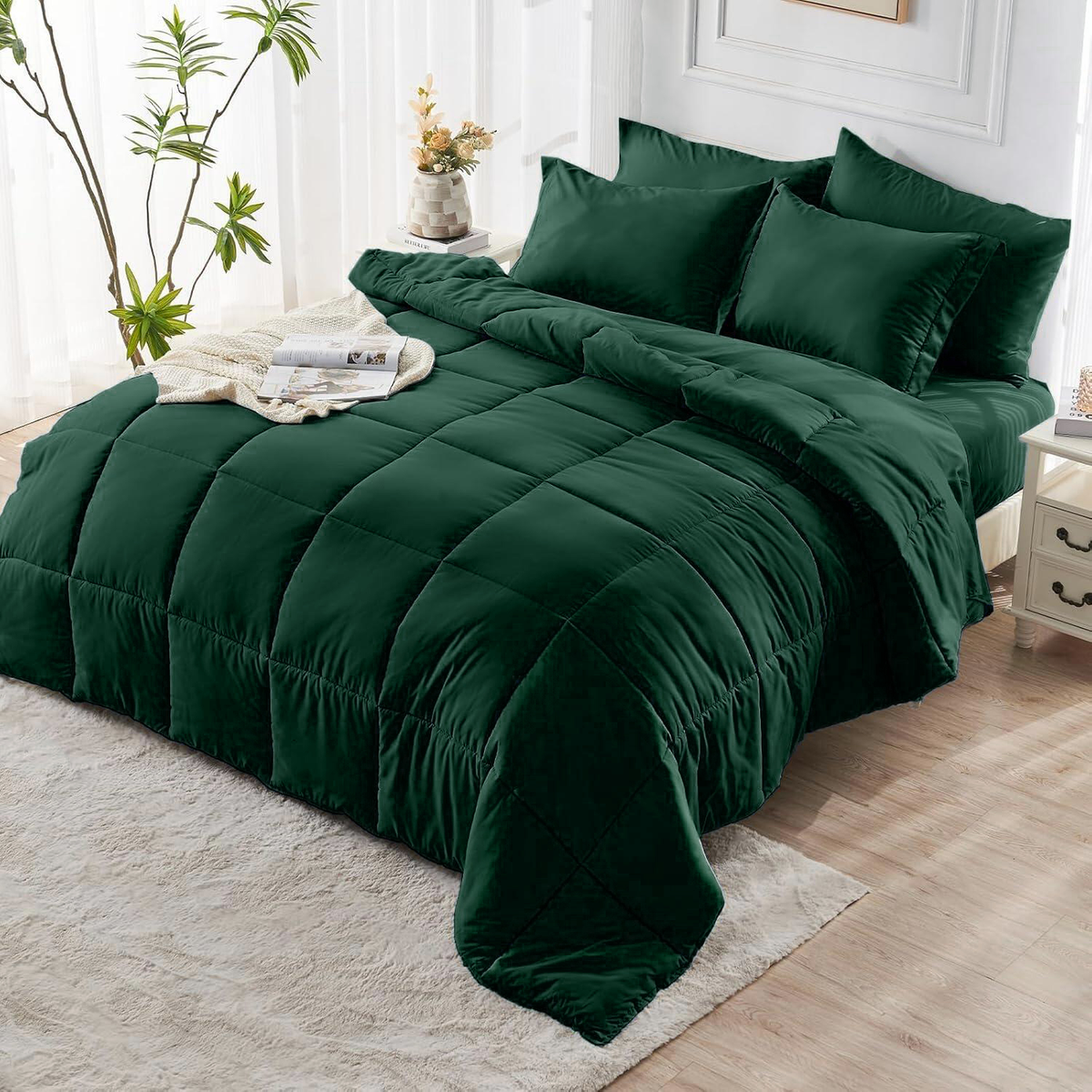 Comforter Set solid Olive Green 2pcs 3pcs