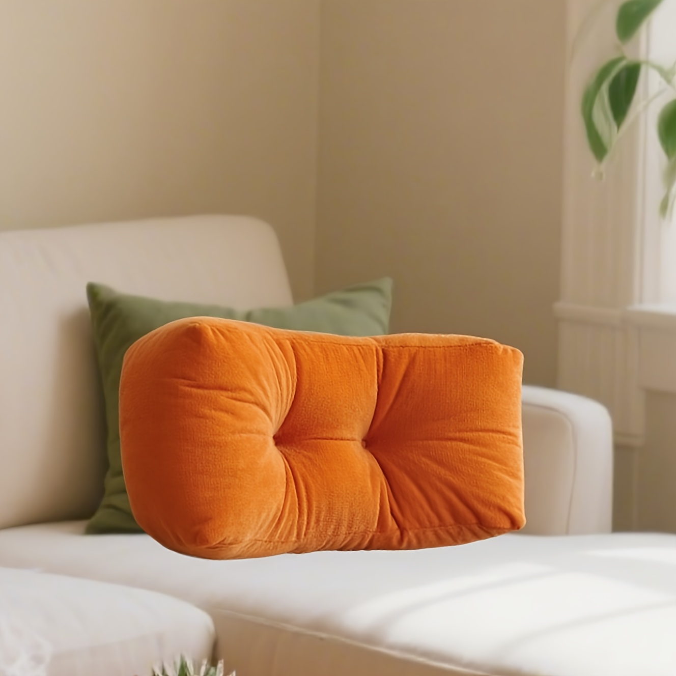 Pillows & Pillowcases-Blue-orange-beige-grey-green lumbar pillow 1PC