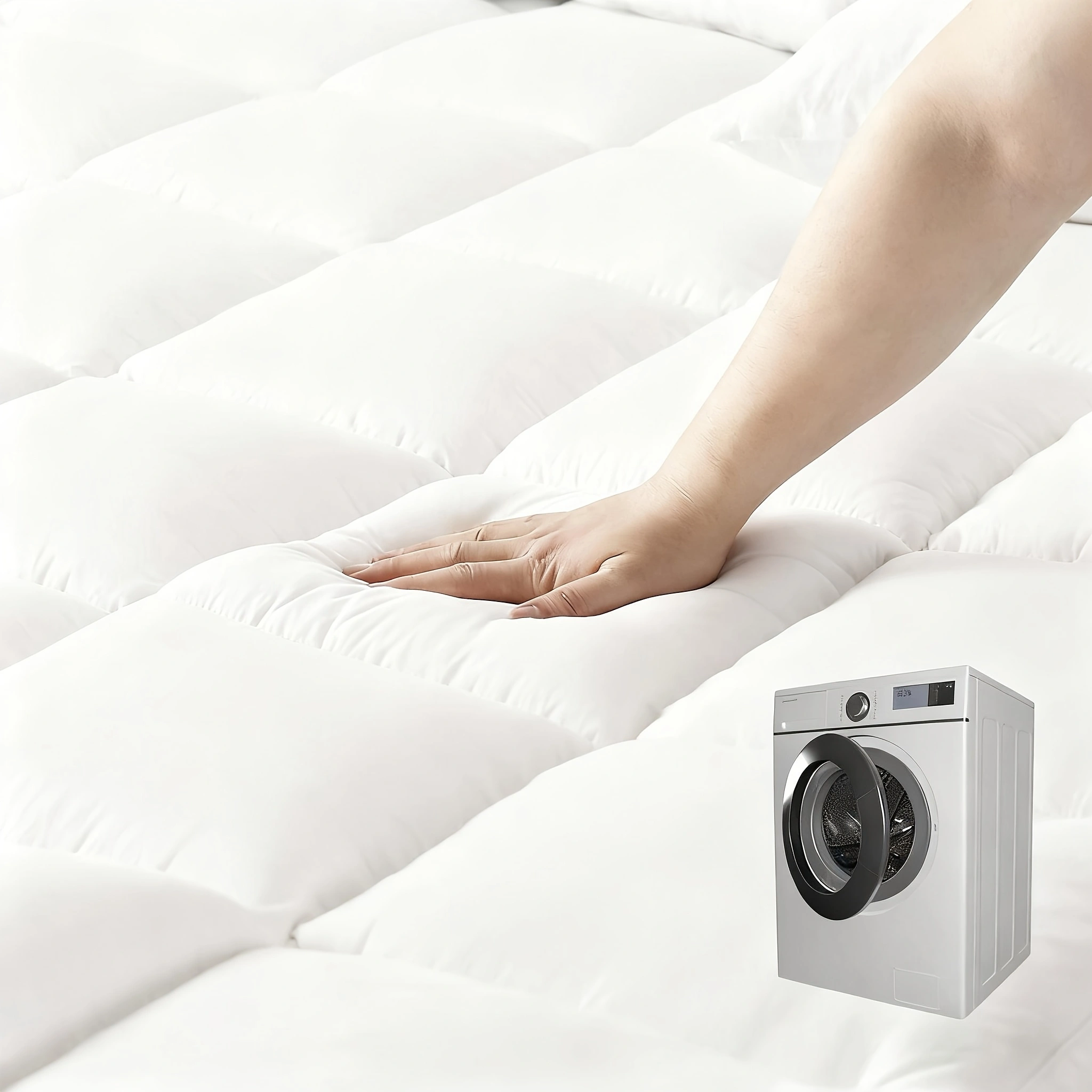 Mattress Topper & Protector-Topper Pad for Mattress White