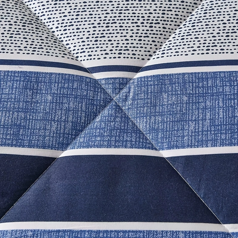 Duvet Cover Geometric Blue and white Striped Blue and White 2pcs 3pcs
