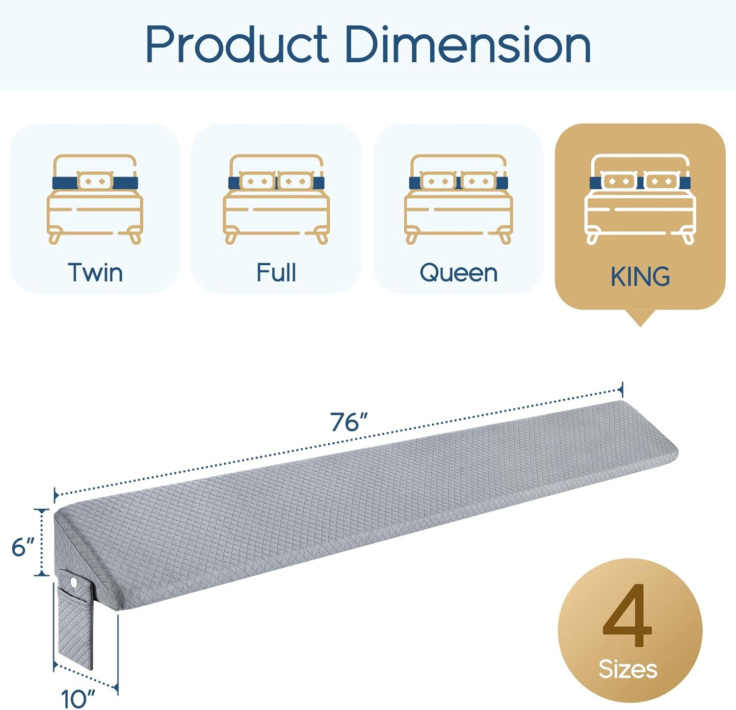 Pillows & Pillowcases-Gray air layer wedge pillow air layer fabric Two pockets