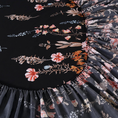 Comforter Set Floral Reversible Black blossoms DF 2pcs 3pcs