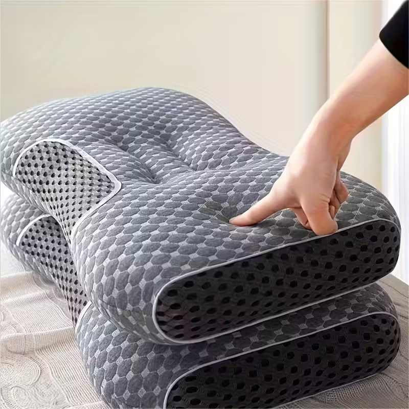 Pillows & Pillowcases-2 piecesYBZ 4D Knitted Cotton Massage Pillow -Purple