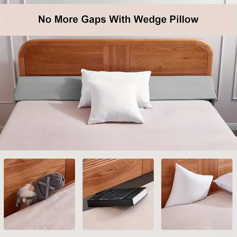 Pillows & Pillowcases-Gray air layer wedge pillow air layer fabric Two pockets