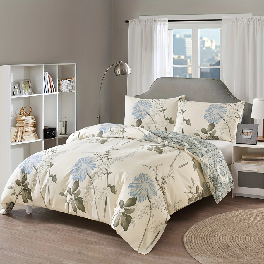 Duvet Cover Floral Blue HYJ 2pcs 3pcs