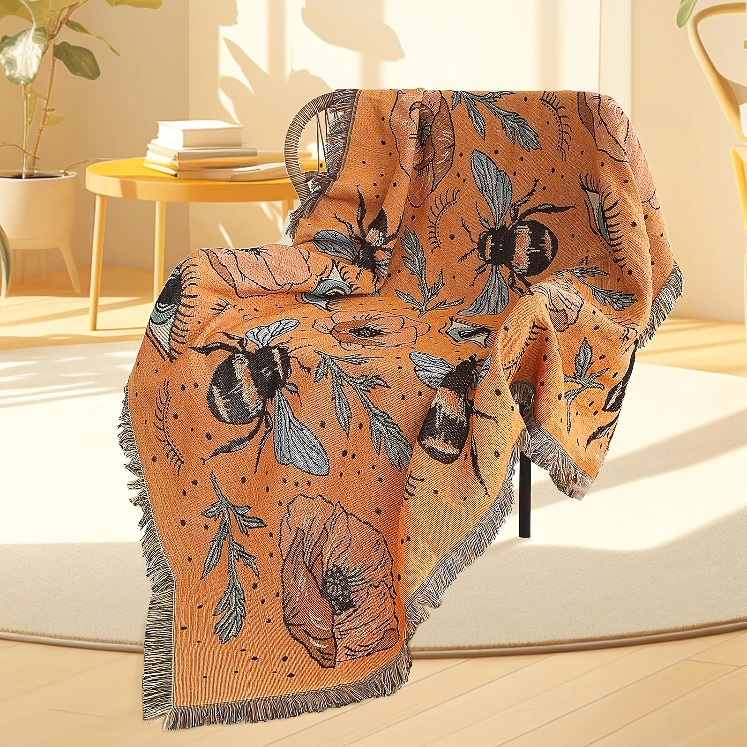 Blanket Floral Bohemian Woven