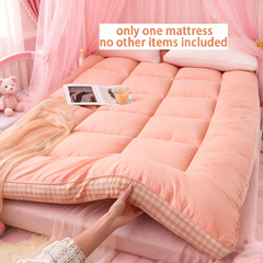 Mattress Topper & Protector-Three Layer Sponge Structure Topper Pad for Mattress Grid Gray