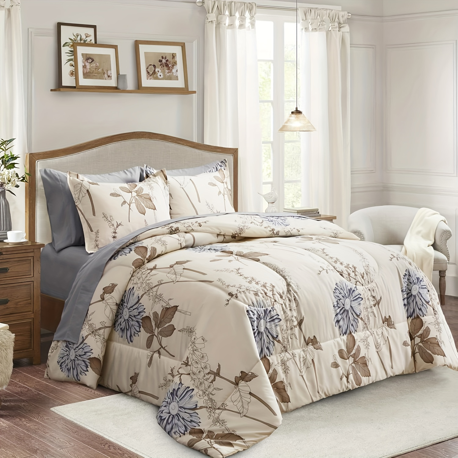 Duvet Cover Floral Blue HYJ 2pcs 3pcs