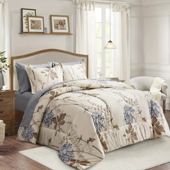 Comforter Set Floral Khaki HYJ 2pcs 3pcs