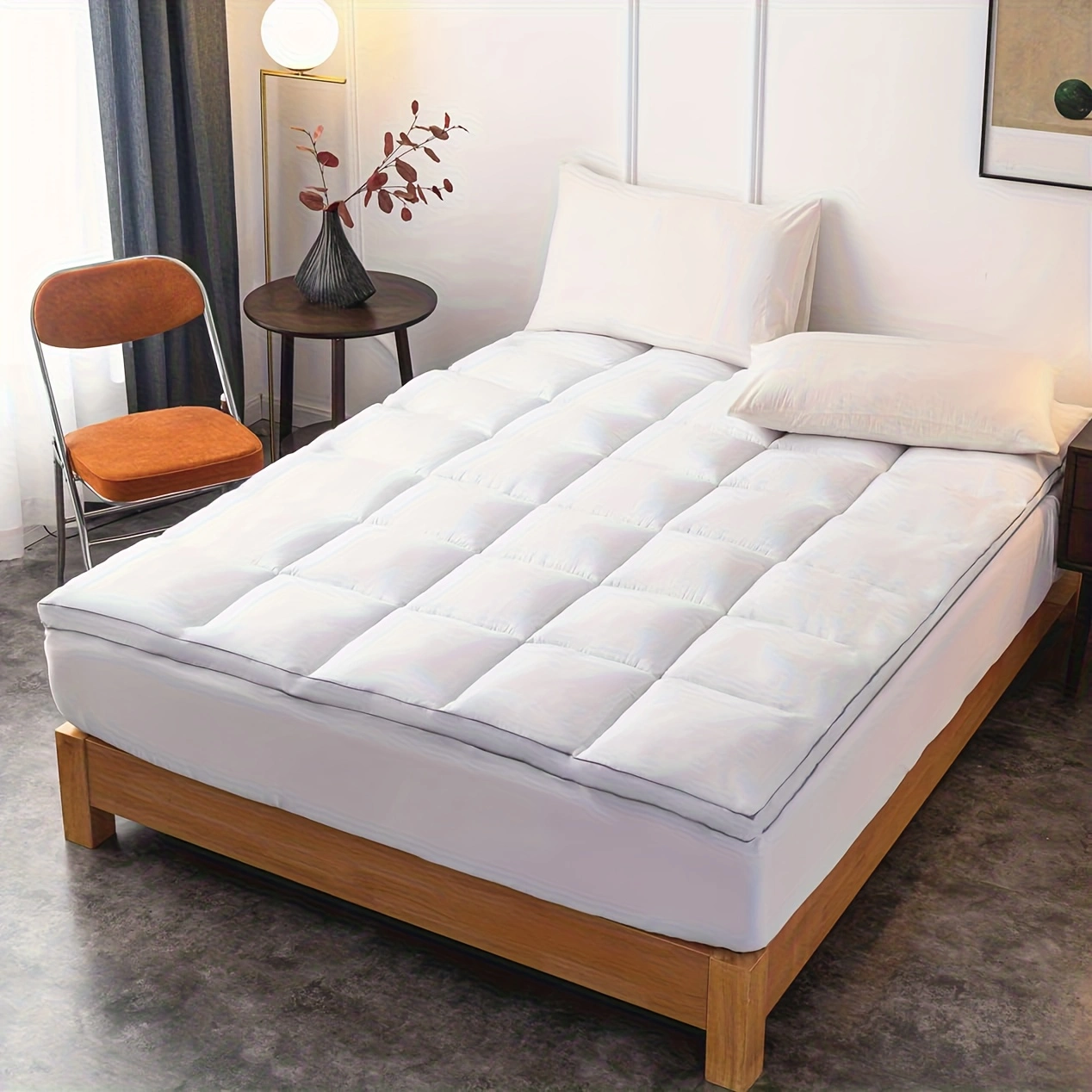 Mattress Topper & Protector-Topper Pad for Mattress White