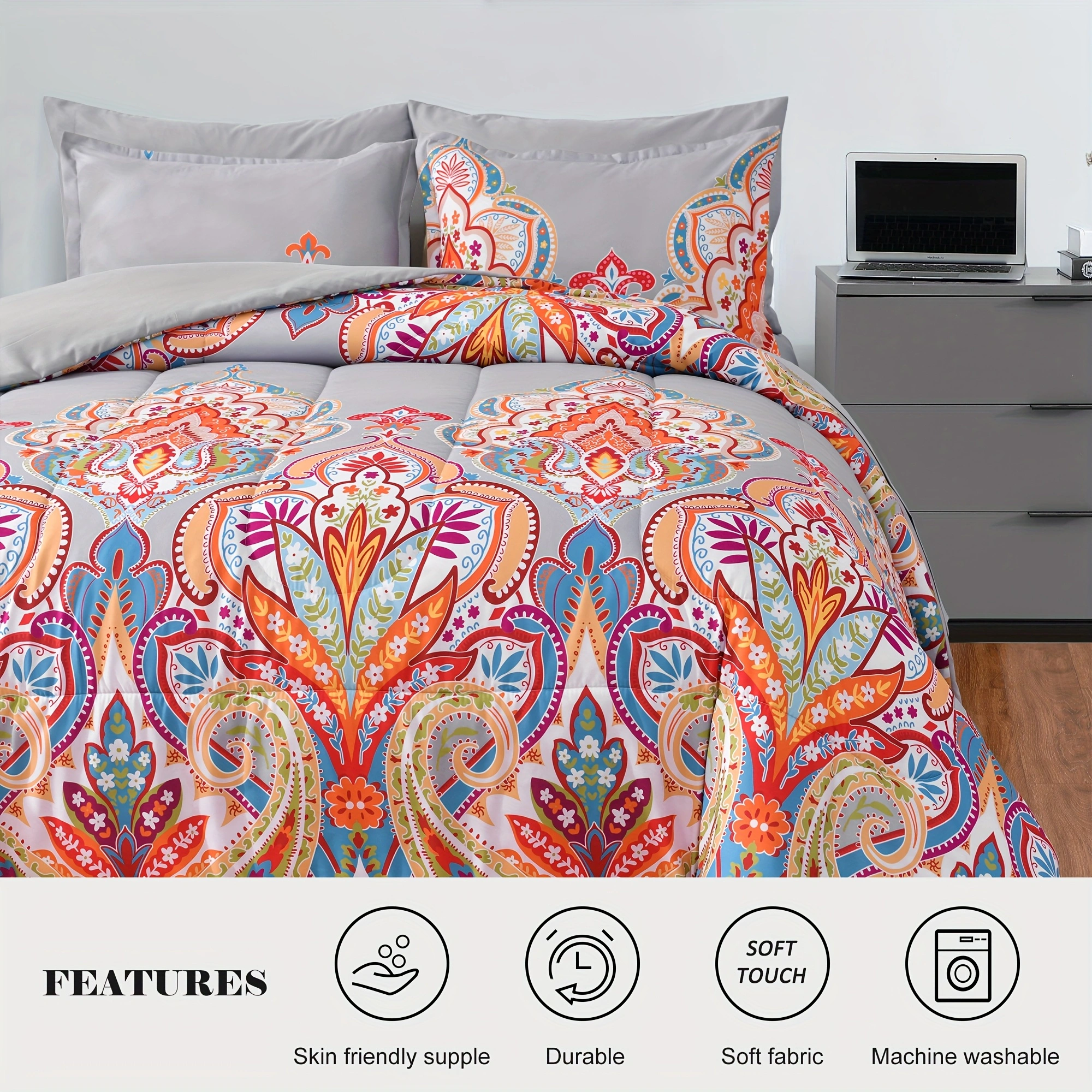 Duvet Cover Floral Reversible Bohemian style DHW Twin Queen King 2pcs 3pcs