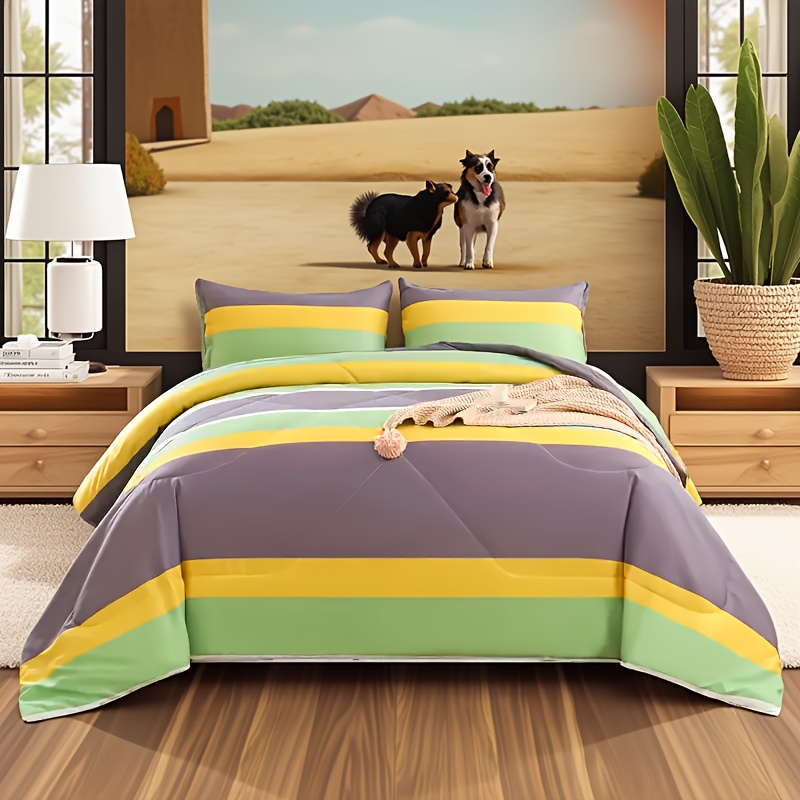 Comforter Set Geometric stripe Leisure Time 2pcs 3pcs