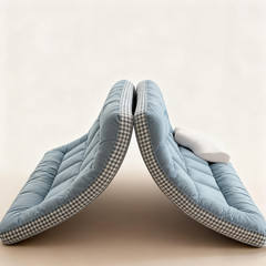 Mattress Topper & Protector-Three Layer Sponge Structure Topper Pad for Mattress Grid Gray