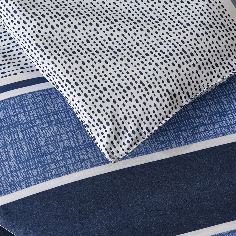 Duvet Cover Geometric Blue and white Striped Blue and White 2pcs 3pcs