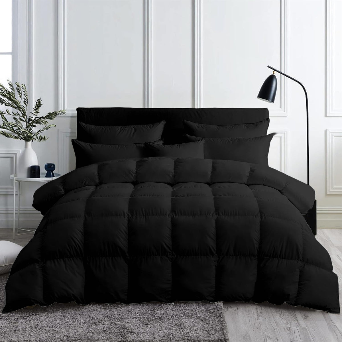 Duvet Insert solid Black Twin Queen King