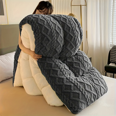 Comforter Set Geometric Reversible Dark gray and white