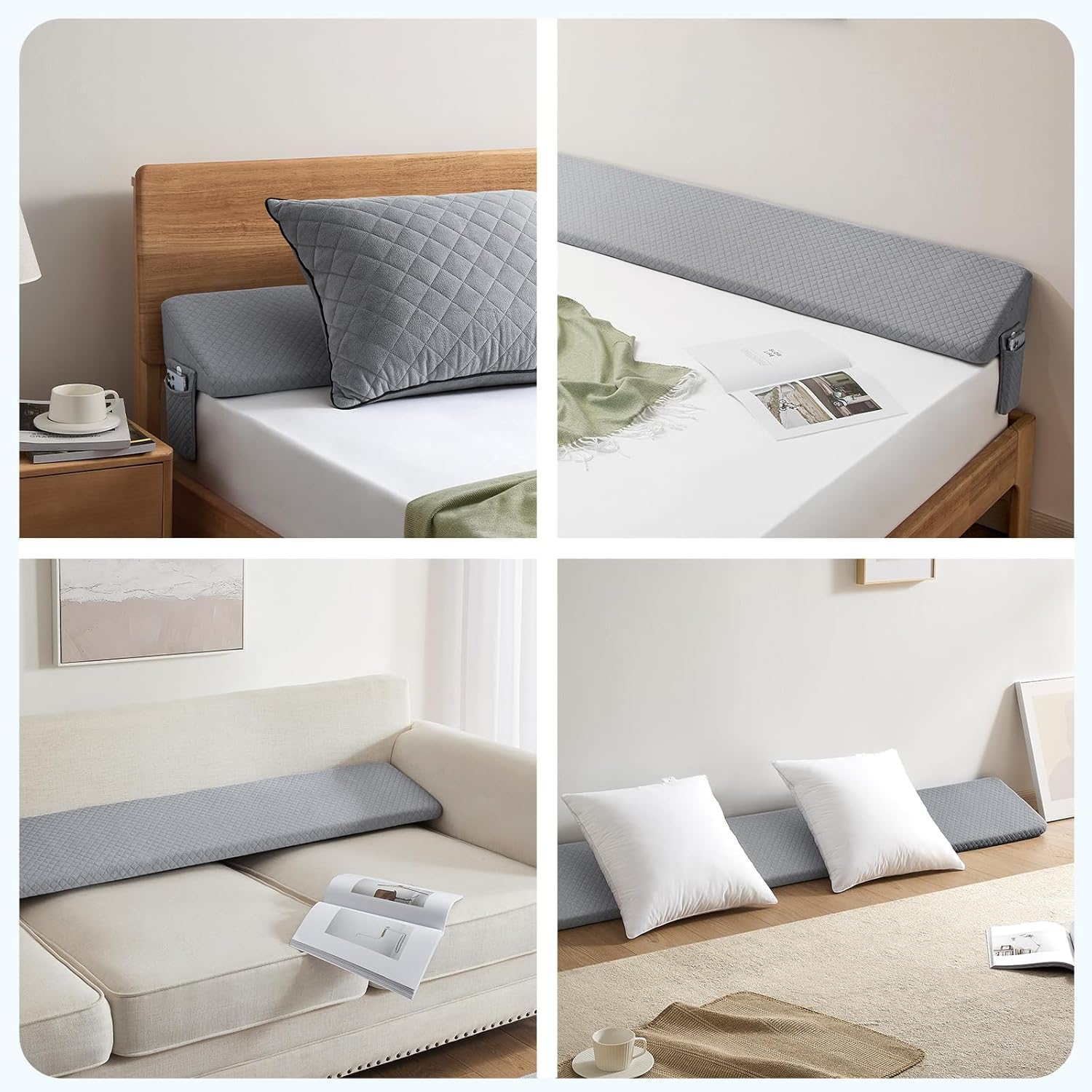 Pillows & Pillowcases-Gray air layer wedge pillow air layer fabric Two pockets