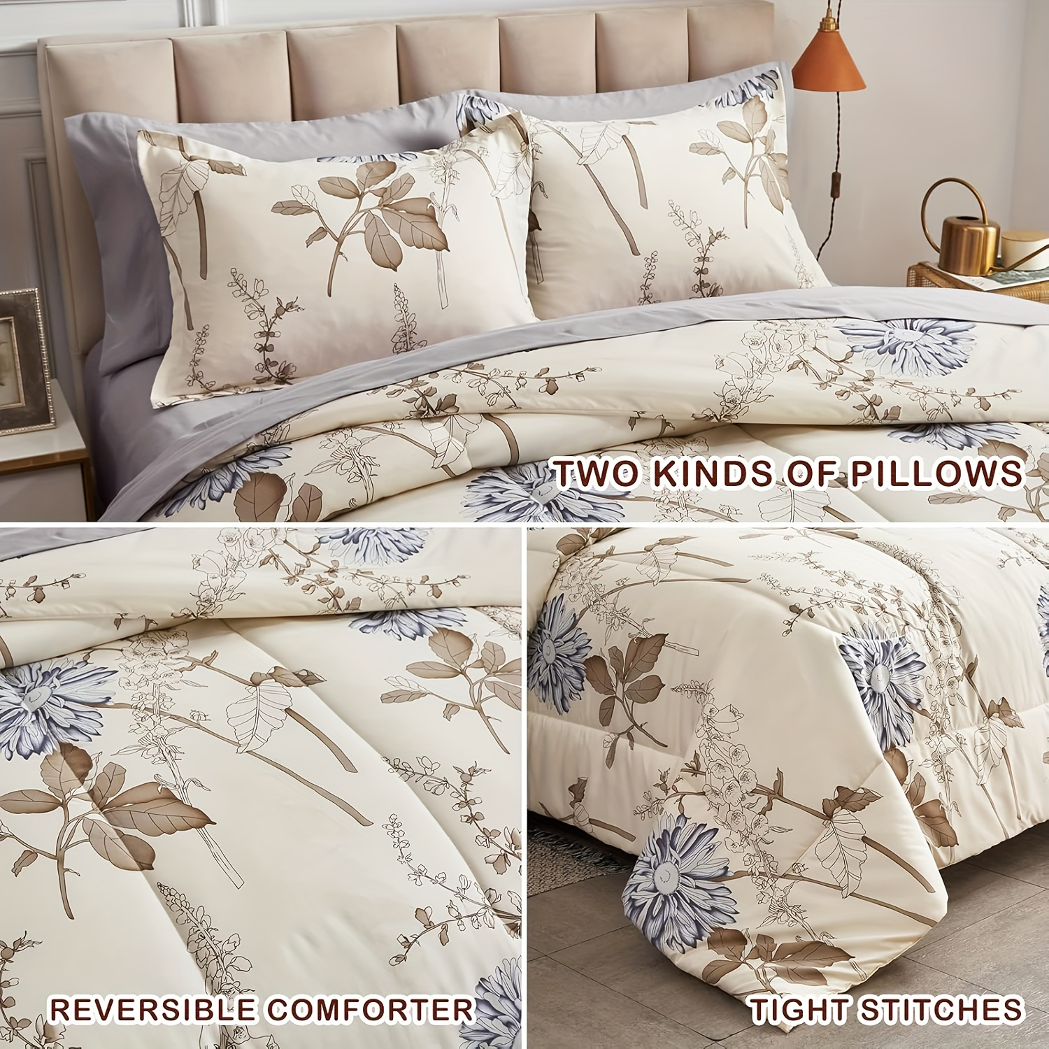 Duvet Cover Floral Blue HYJ 2pcs 3pcs