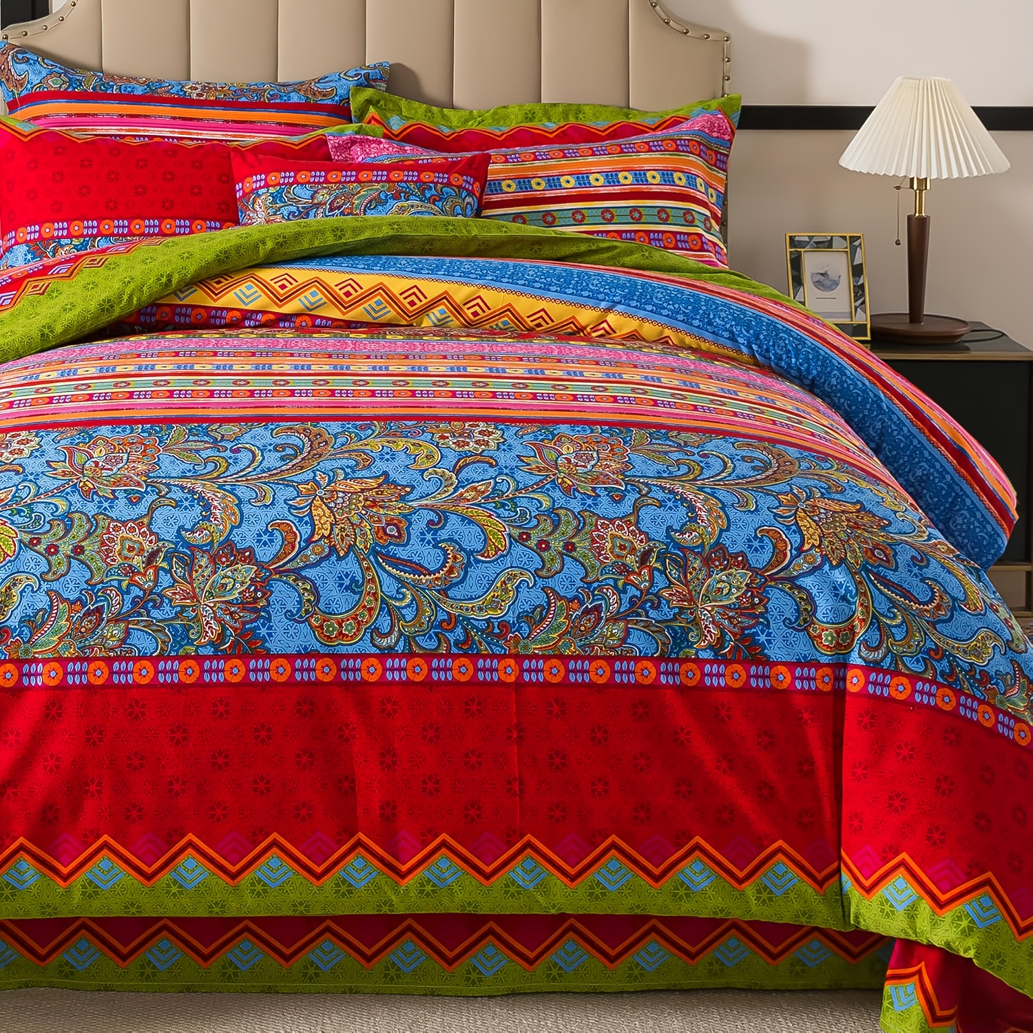 Duvet Covers & Inserts-Boho Red 2pcs duvet cover set