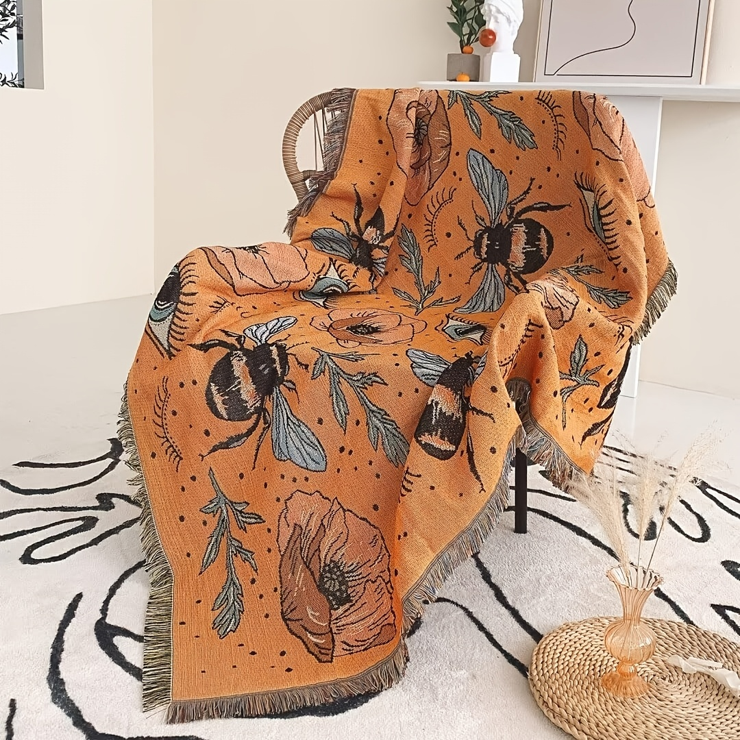 Blanket Floral Bohemian Woven