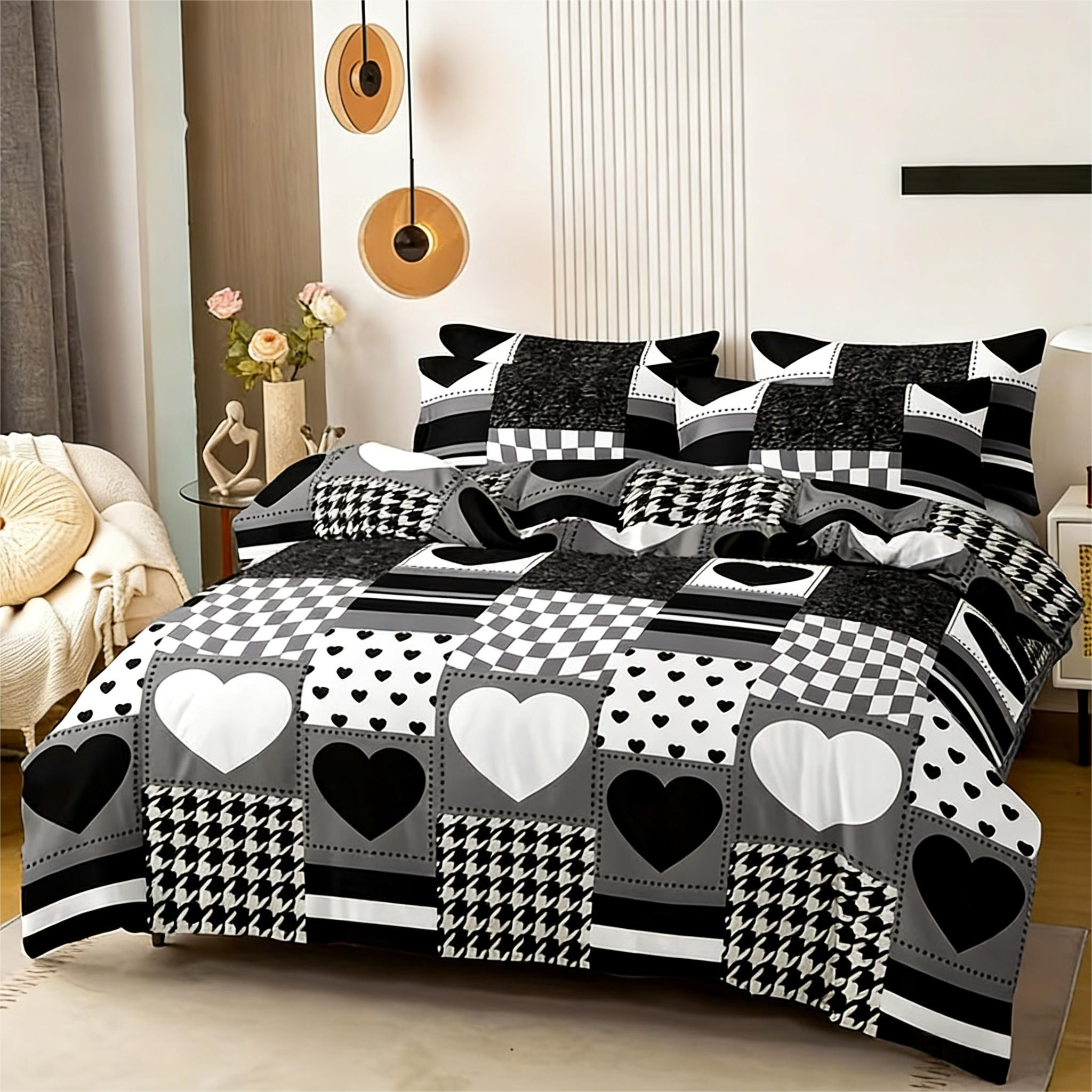 Duvet Covers & Inserts-HeiBaiZhiLian 2pcs duvet cover set
