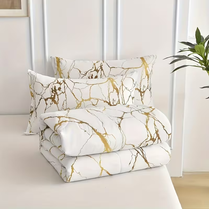 Duvet Covers & Inserts-Marble White 2pcs duvet cover set