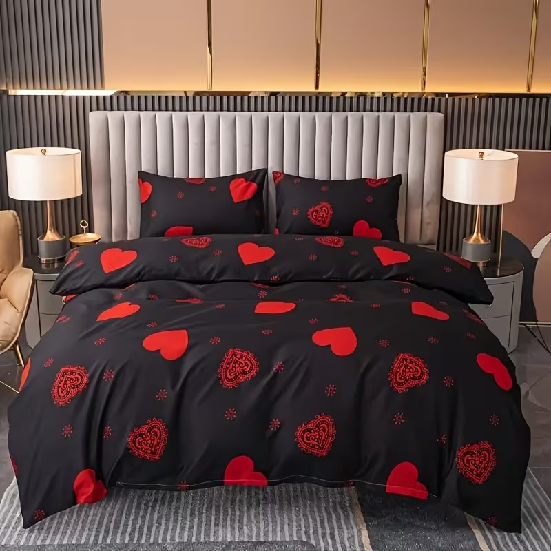 Duvet Covers & Inserts-ZHenAiYiSHenHei 2pcs duvet cover set
