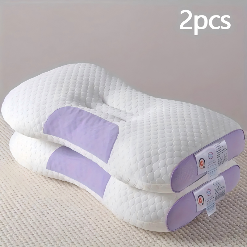 Pillows & Pillowcases-2 piecesYBZ 4D Knitted Cotton Massage Pillow -Purple
