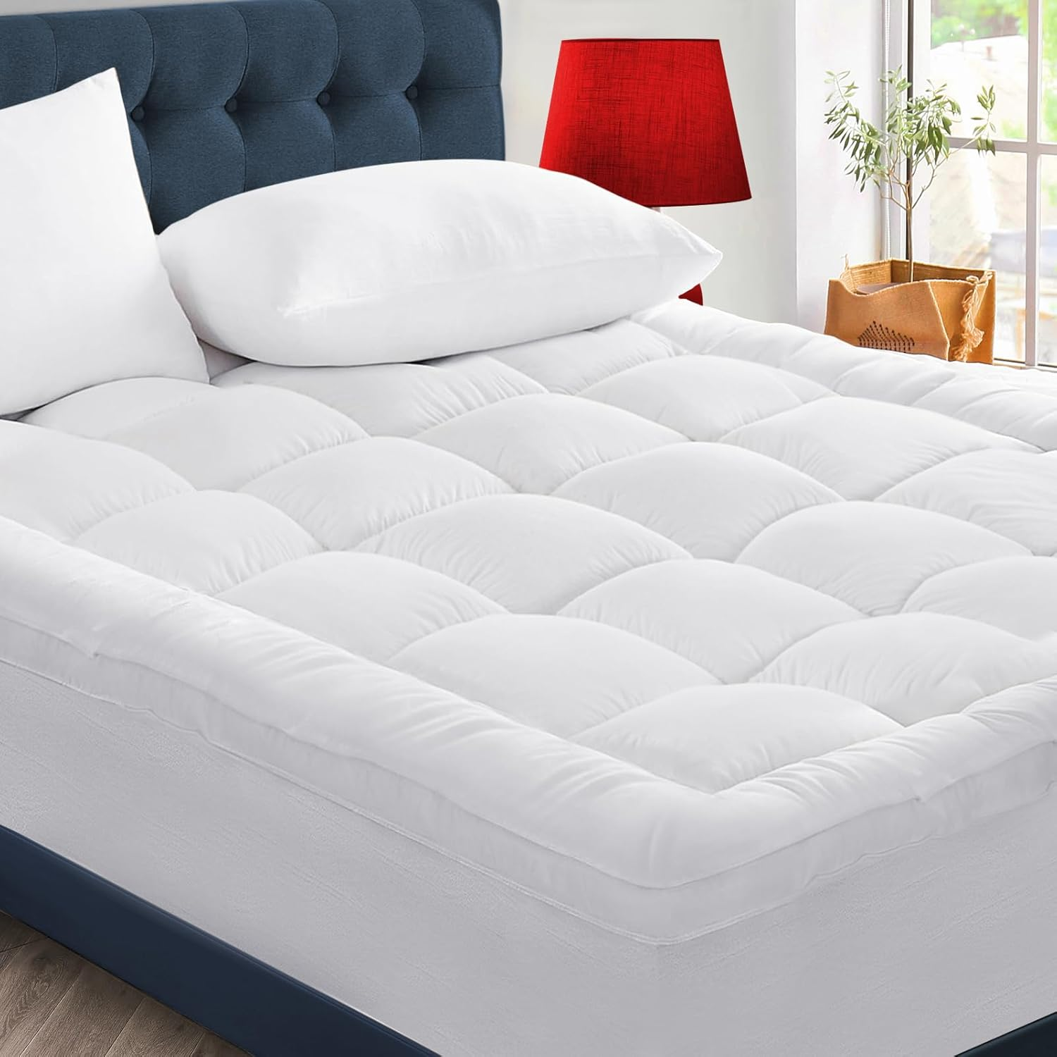 Mattress Topper & Protector-Gray 450gsm Filled Cotton Mattress