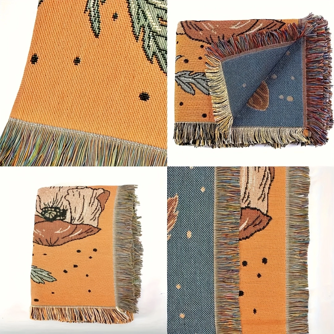 Blanket Floral Bohemian Woven